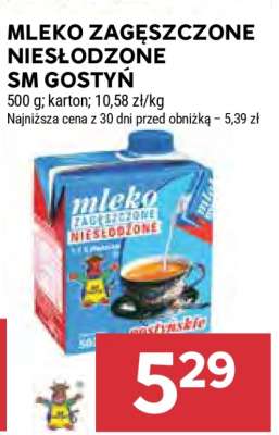 MLEKO ZAGĘSZCZONE NIESŁODZONE SM GOSTYŃ