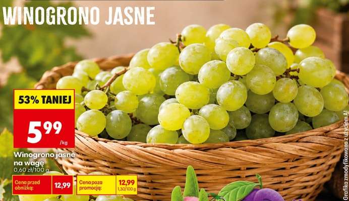 Winogrono jasne na wagę