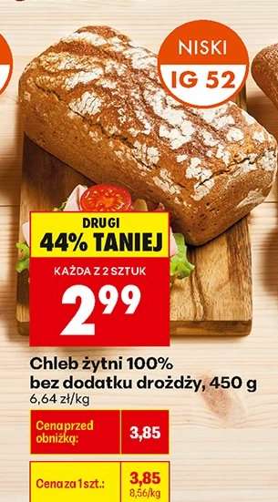 Chleb żytni 100 % bez dodatku drożdży 450 g