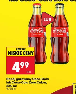 Napój gazowany Coca-Cola lub Coca-Cola Zero Cukru, 330 ml