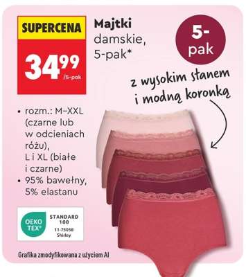 Majtki damskie, 5-pak