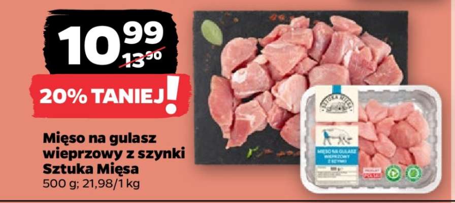Mięso na gulasz wieprzowy z szynki Sztuka Mięsa