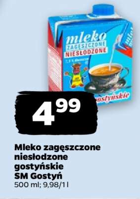 Mleko zagęszczone niesłodzone gostyńskie SM Gostyń