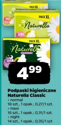 Podpaski higieniczne NATURELLA CLASSIC