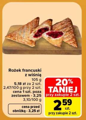 Rożek francuski z wiśnią
