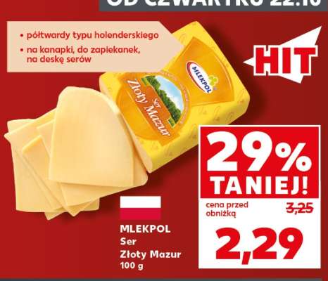 MLEKPOL Ser Złoty Mazur 100 g