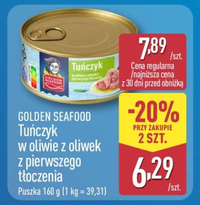 GOLDEN SEAFOOD Tuńczyk w oliwie z oliwek z pierwszego tłoczenia