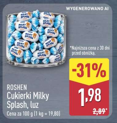 Cukierki Milky Splash, luz