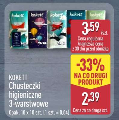 KOKETT Chusteczki higieniczne 3-warstwowe
