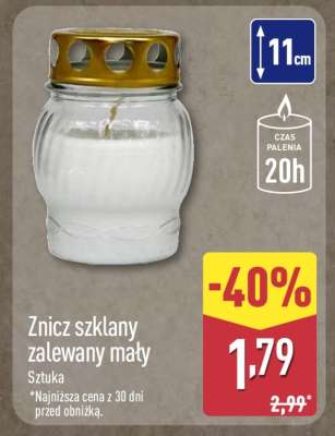 Znicz szklany zalewany mały