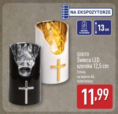 Świeca LED szeroka, 12,5 cm