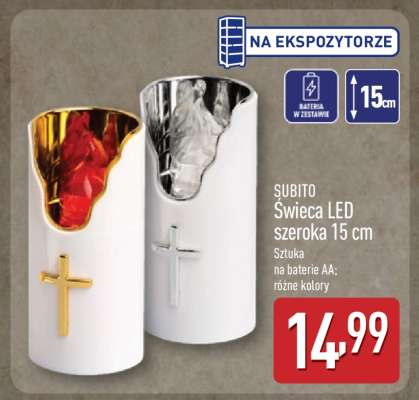 Świeca LED szeroka 15 cm