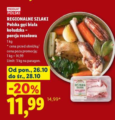 Polska gęś biała kołudzka - porcja rosołowa