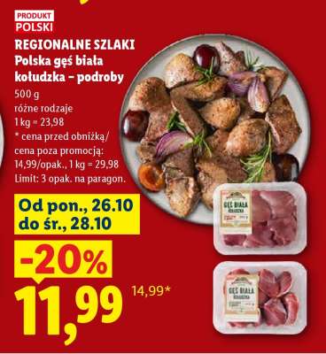 Polska gęś biała kołudzka - podroby