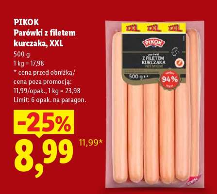 PIKOK Parówki z filetem kurczaka, XXL