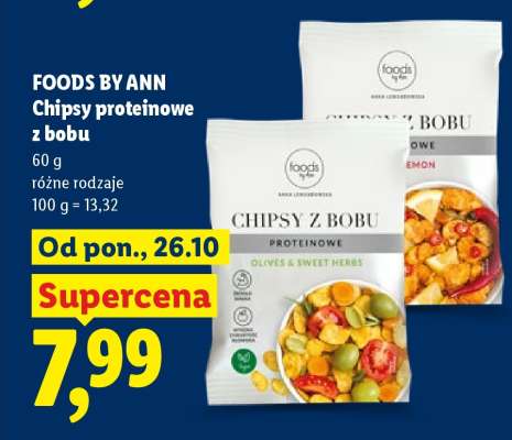 FOODS BY ANN Chipsy proteinowe z bobu