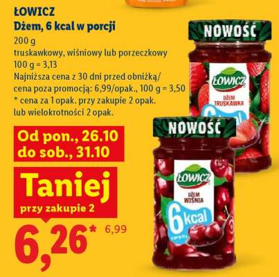 ŁOWICZ Dżem, 6 kcal w porcji