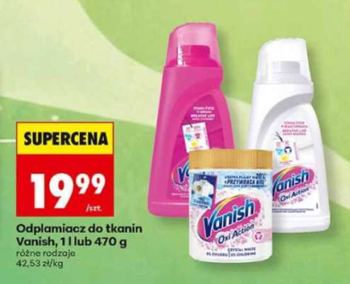 Odplamiacz do tkanin Vanish, 1 l lub 470 g