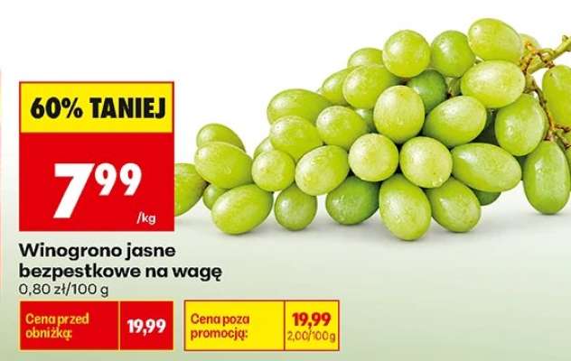 Winogrono jasne bezpestkowe na wagę