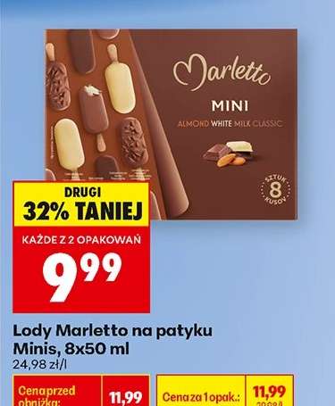 Lody Marletto na patyku Minis, 8x50 ml