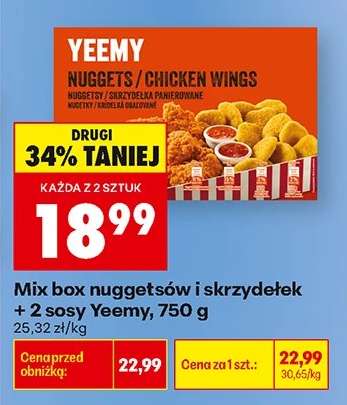 Mix box nuggetsów i skrzydełek + 2 sosy Yeemy, 750 g