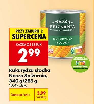 Kukurydza słodka Nasza Spiżarnia 340 g 285 g