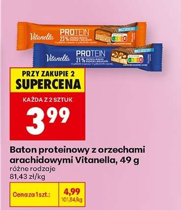 Baton proteinowy z orzechami arachidowymi Vitanella 49 g