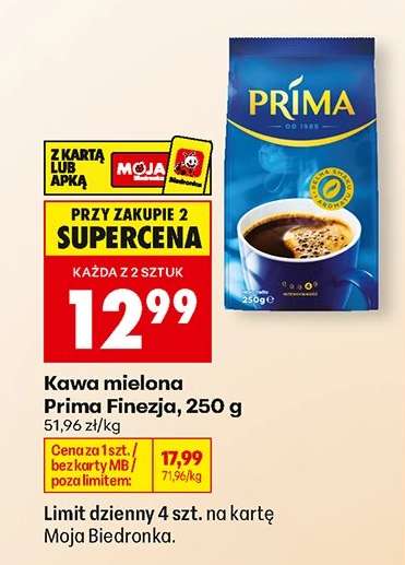 KAWA MIELONA PRIMA FINEZJA 250 G
