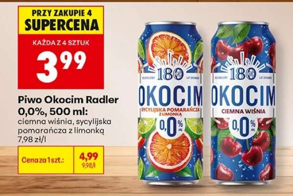 Piwo Okocim Radler 0,0%, 500 ml
