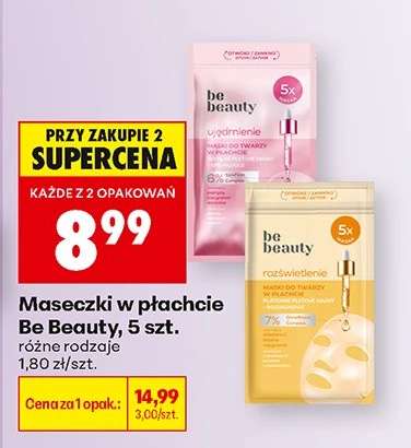 Maseczki w płachcie Be Beauty, 5 szt.