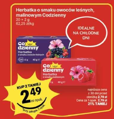 Herbatka o smaku owoców leśnych, malinowym Codzienny