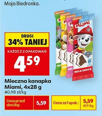 Mleczna kanapka Miami 4x28 g