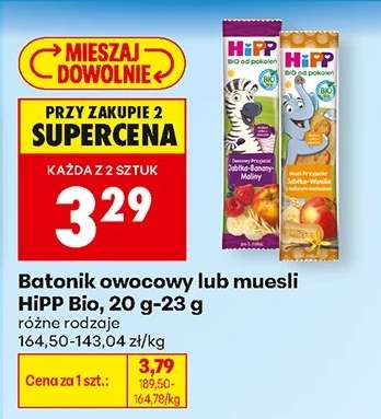 Batonik owocowy lub muesli HiPP Bio, 20 g-23 g