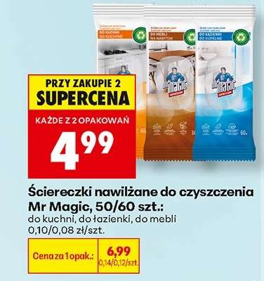 Ściereczki nawilżane do czyszczenia Mr Magic , 50/60 szt