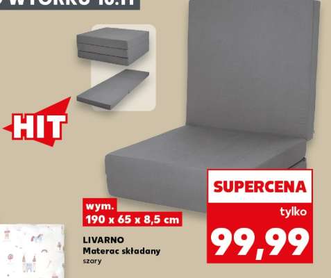 LIVARNO Materac składany szary