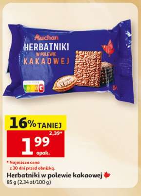 Auchan Herbatniki w polewie kakaowej