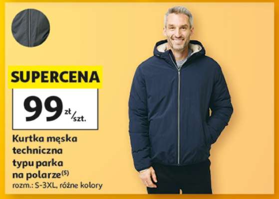 Kurtka męska techniczna typu parka, na polarze
