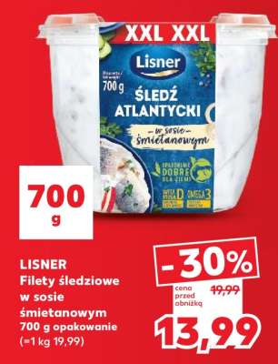 LISNER Filety śledziowe w sosie śmietanowym 700 g opakowanie