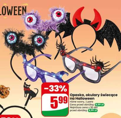 Opaska, okulary świecące na Halloween
