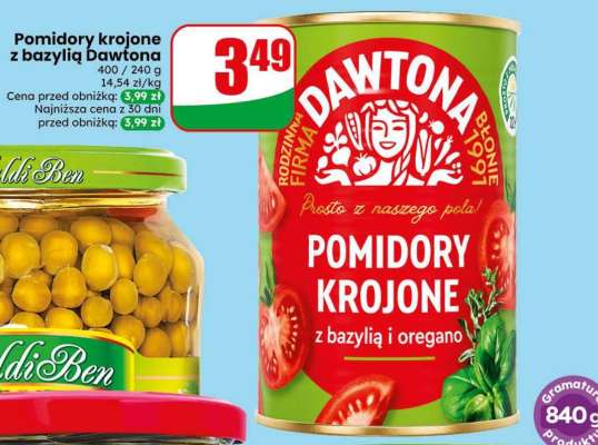 Pomidory krojone z bazylią Dawtona