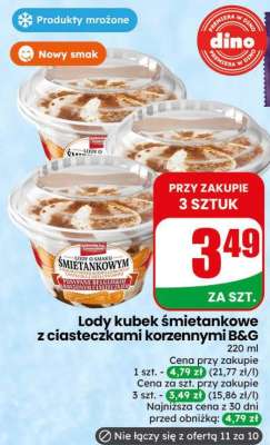 Lody kubek śmietankowe z ciasteczkami korzennymi B&G