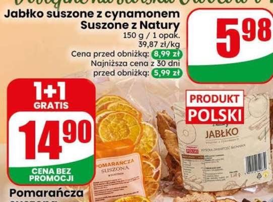 Jabłko suszone z cynamonem Suszone z Natury