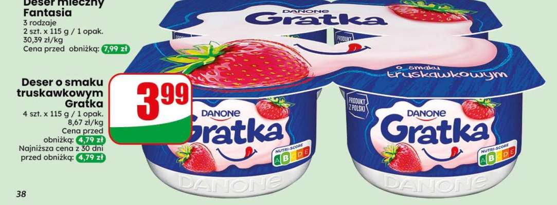 Deser o smaku truskawkowym GRATKA