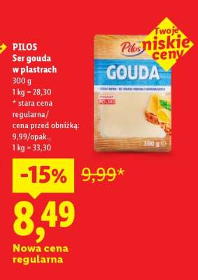 PILOS Ser gouda w plastrach
