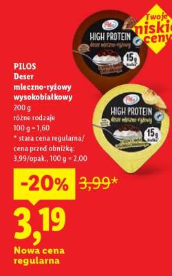 PILOS Deser mleczno-ryżowy wysokobiałkowy