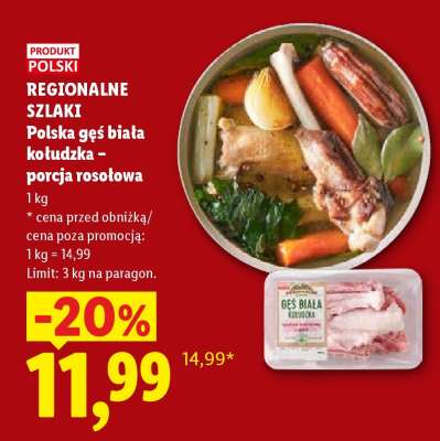Polska gęś biała kołudzka - porcja rosołowa
