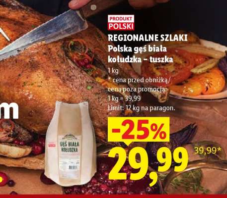Polska gęś biała kołudzka – tuszka