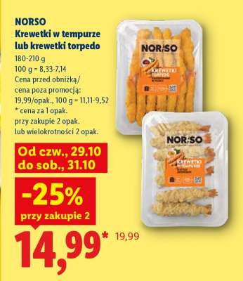 NORSO Krewetki w tempurze lub krewetki torpedo