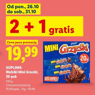 Goplana Wafelki Mini Grześki, 20-pak