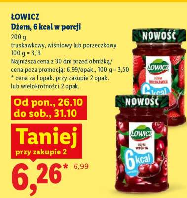 ŁOWICZ Dżem, 6 kcal w porcji